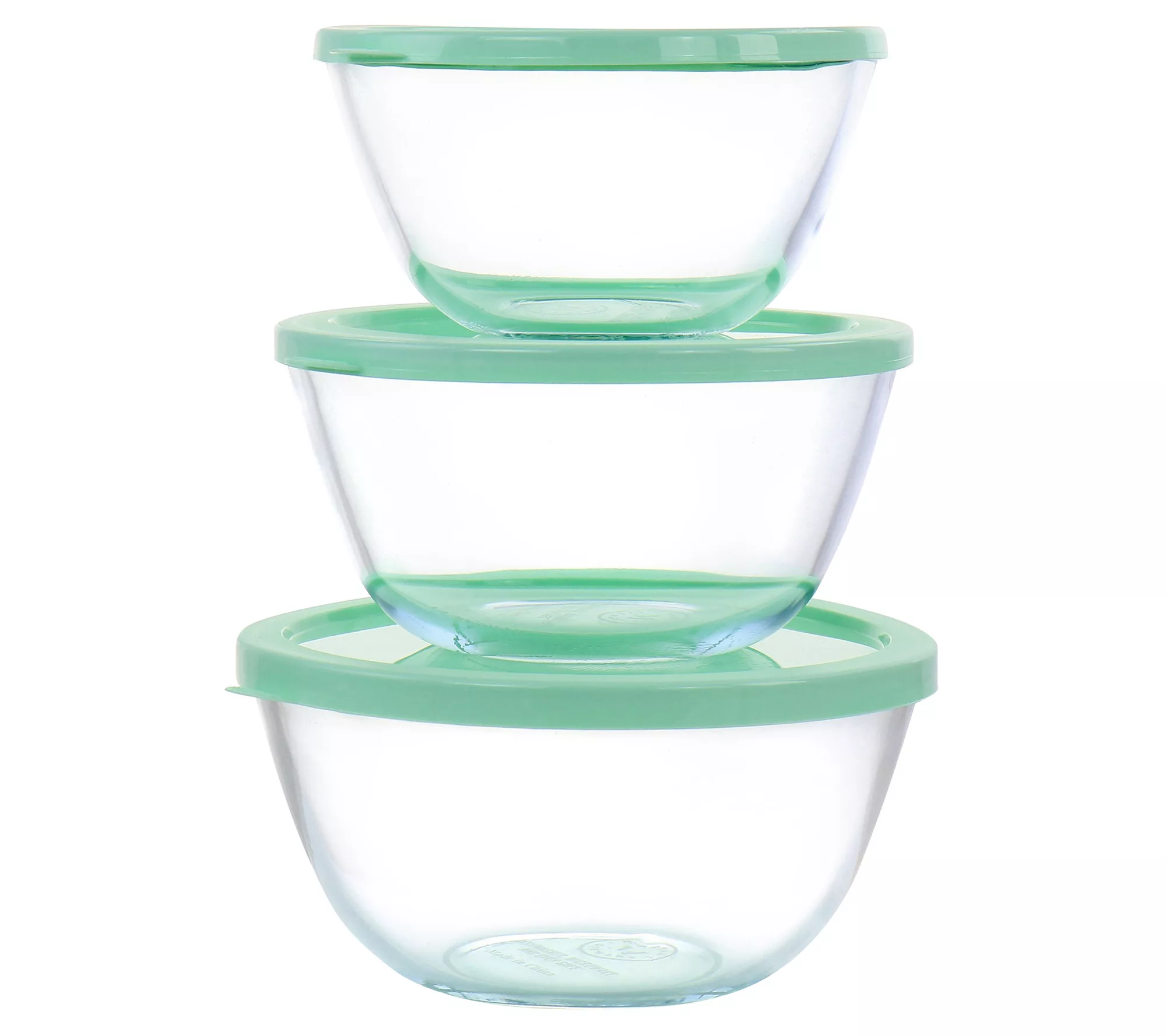 Martha Stewart 6-Piece Glass Prep Bowl Set With Plastic Lids