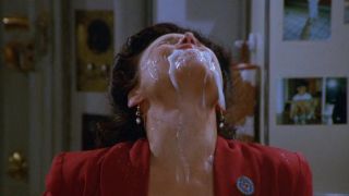 Elaine has rabies on the Seinfeld episode "The Glasses"