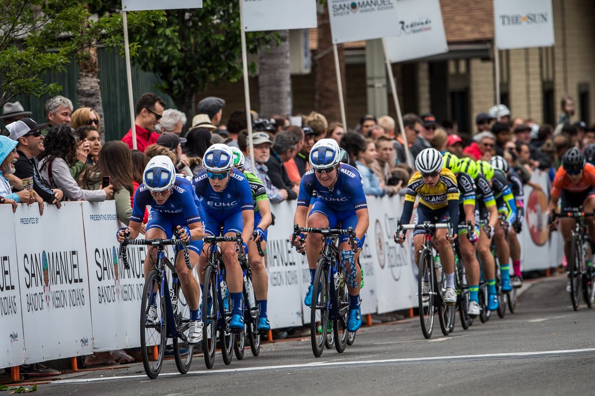 UnitedHealthcare lead the chase on the final laps. \