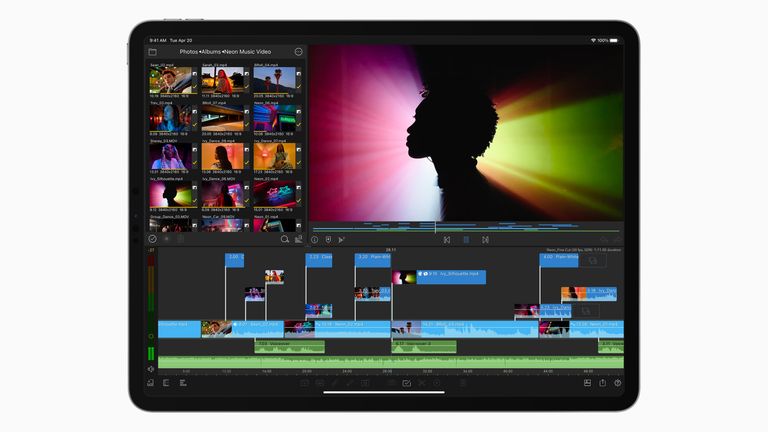 Apple iPad Pro 2021 showing video editing