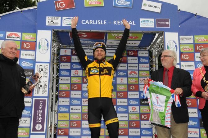 Gerald Ciolek (MTN-Qhubeka) celebrates his win in Tour of Britain