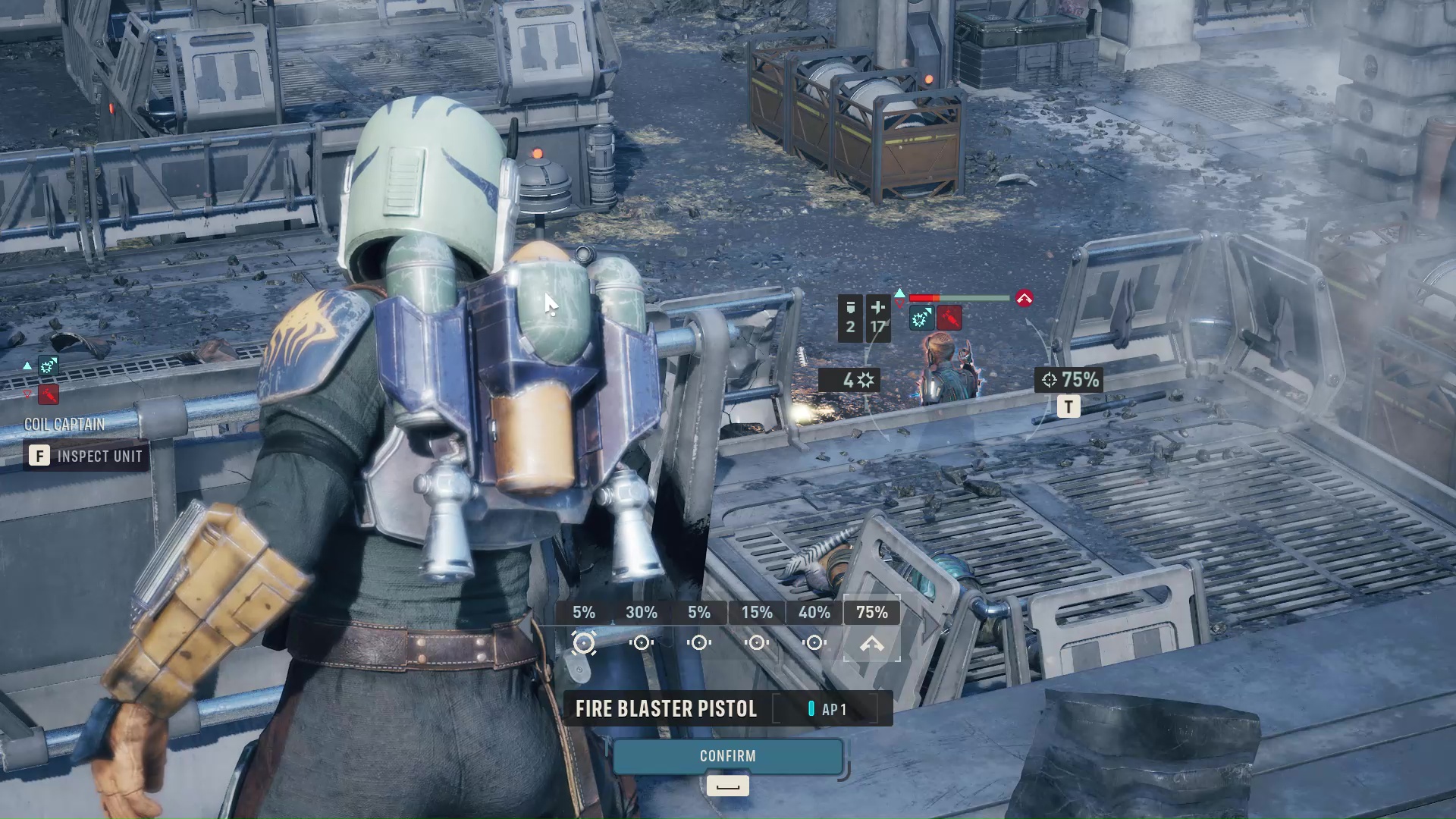 Cly Kullervo fires a shot in Star Wars Zero Company