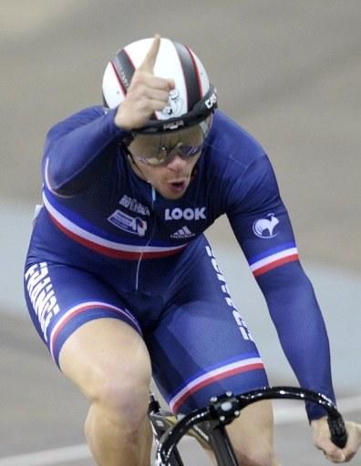 Charlie Conord (France) celebrates his victory in the sprint competition.