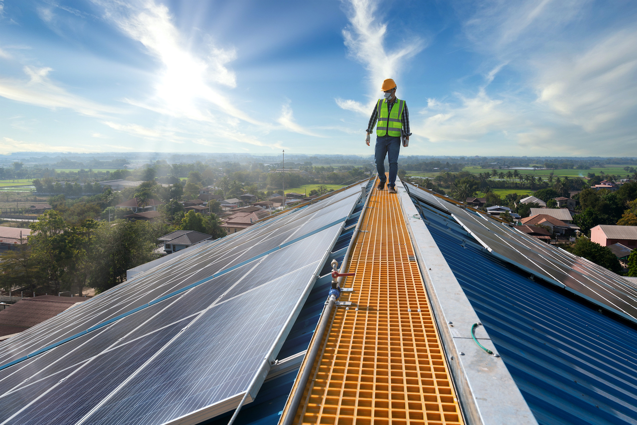 Solar panels on roof