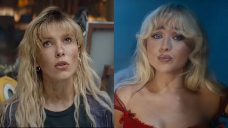 Side by side of Millie Bobby Brown and Sabrina Carpenter.