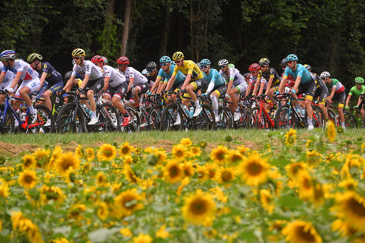 Chris Froome in the peloton on stage 10 of the Tour de France