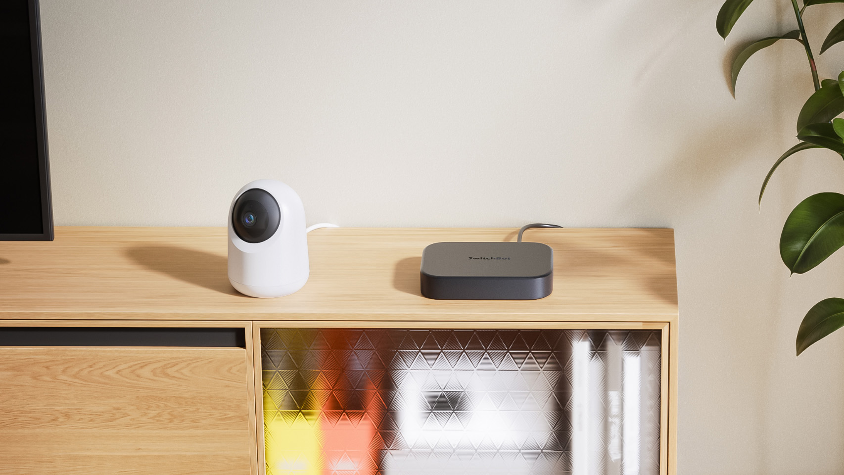 The SwitchBot AI hub on a desk