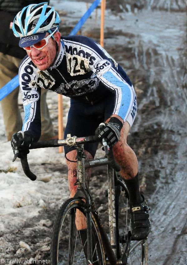on Cariveau (Moots) on his last lap.