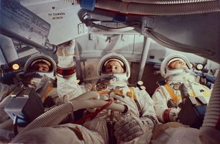 Apollo 1 crew in practice module