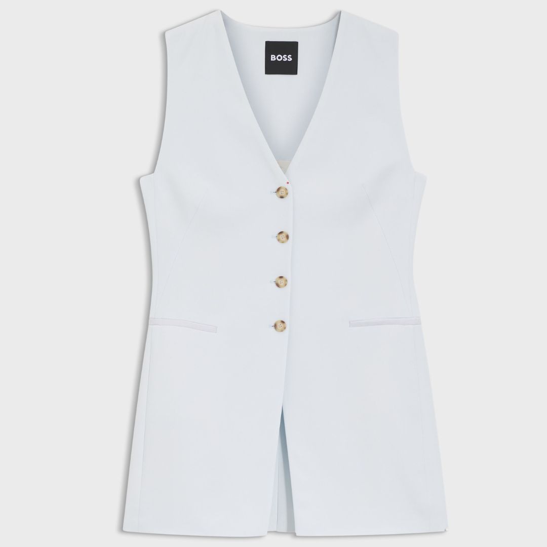 BOSS Light Blue Slim-Fit Waistcoat