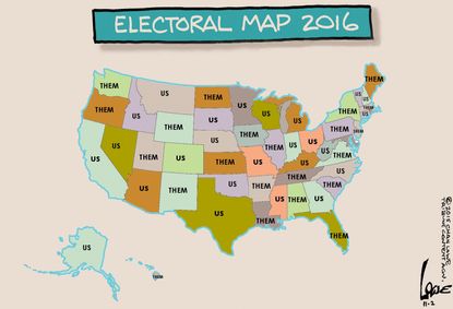 Political cartoon U.S. Electoral map&nbsp;