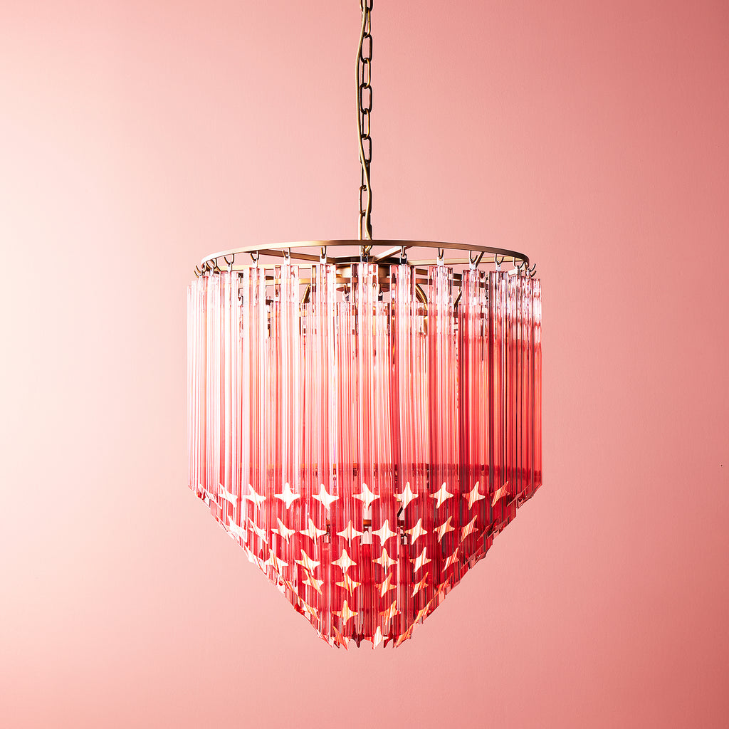 Francesco Chandelier in Pink Glass