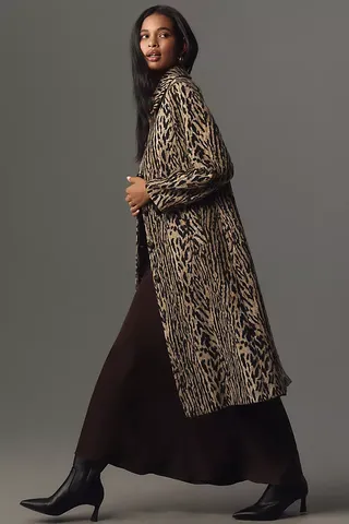 Rixo Milly Leopard Long Coat