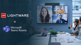 The enhance Microsoft Teams and Lightware solution in action in a conference room. 