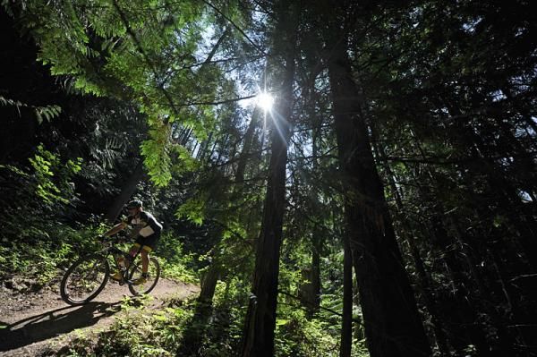 A racer on stage 2 of the TransRockies