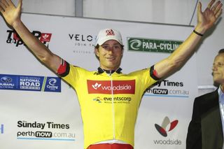 William Clarke in Tour de Perth leaders jersey