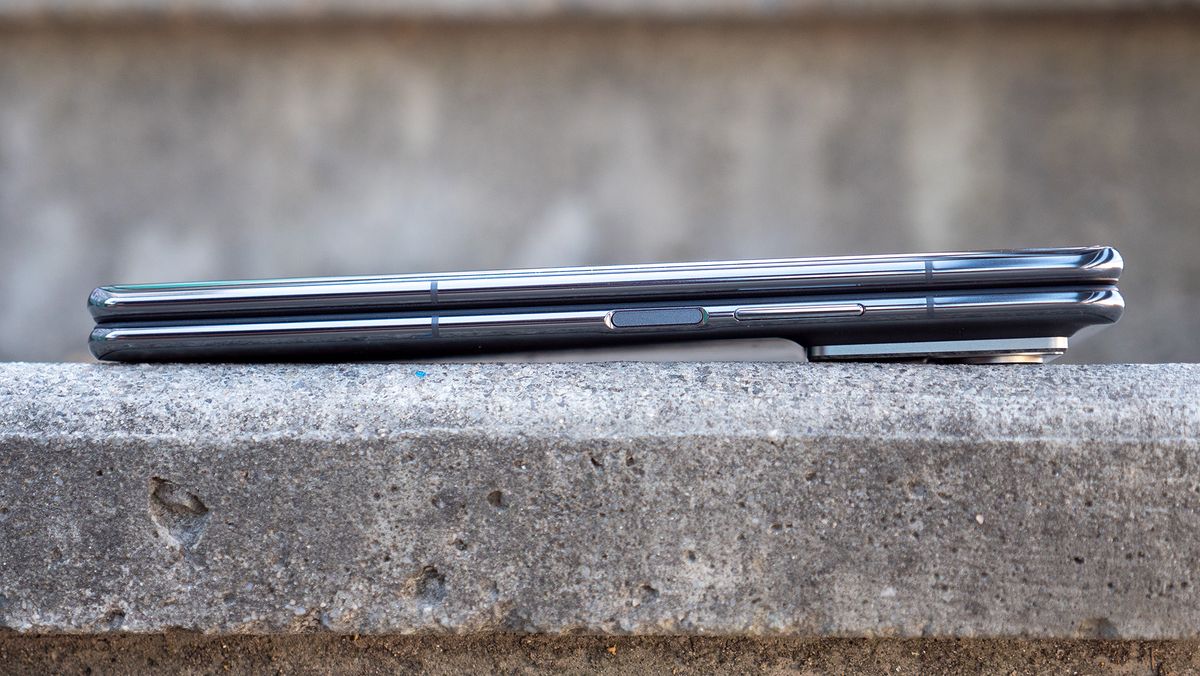The right side of the TECNO Phantom V Fold 2 when folded closed