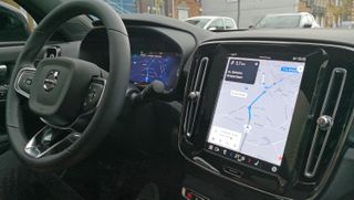 Close-up of main display in the Volvo C40 Recharge