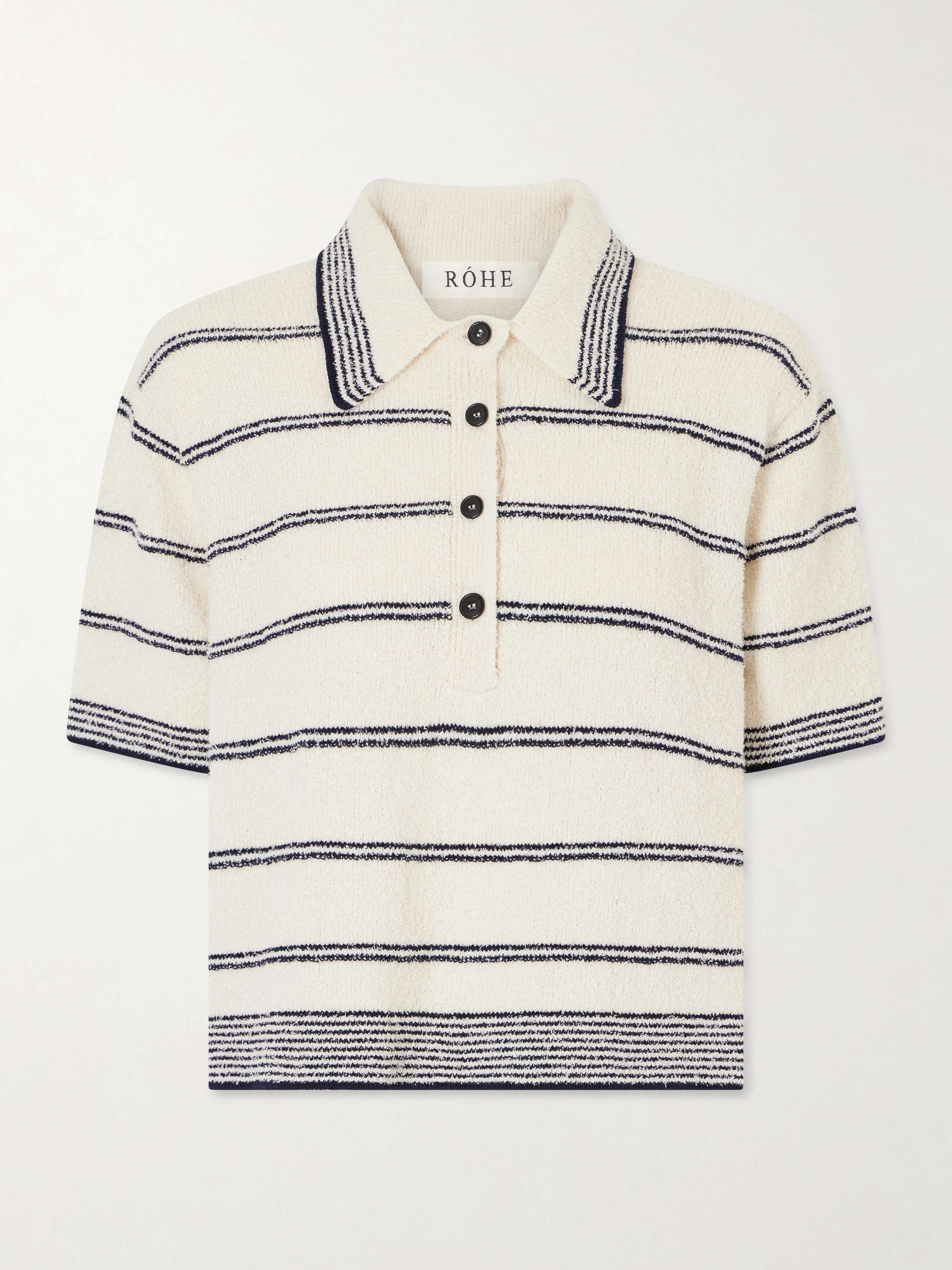 Striped Cotton-Blend Terry Polo Shirt