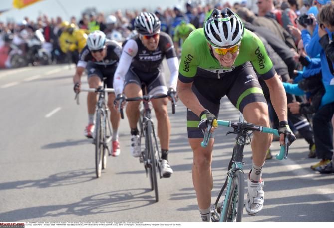 Sep Vanmarcke (Belkin) puts in an attack