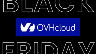 OVHcloud logo on black background Black Friday text at the top and bottom