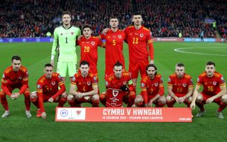 Wales line up before kick-off