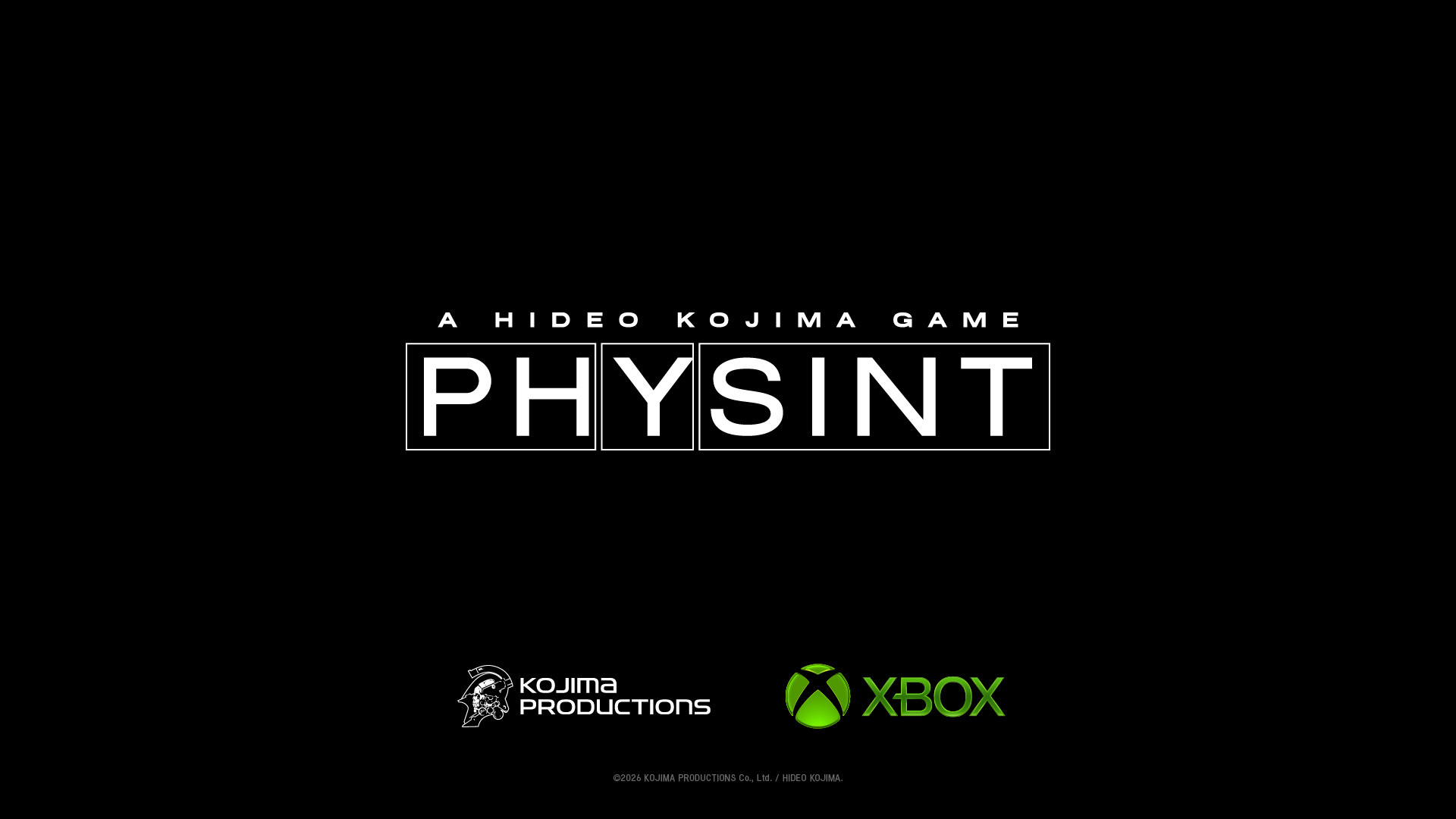 A logo for Physint, a Hideo Kojima game which is now being published by Xbox as of September 2026