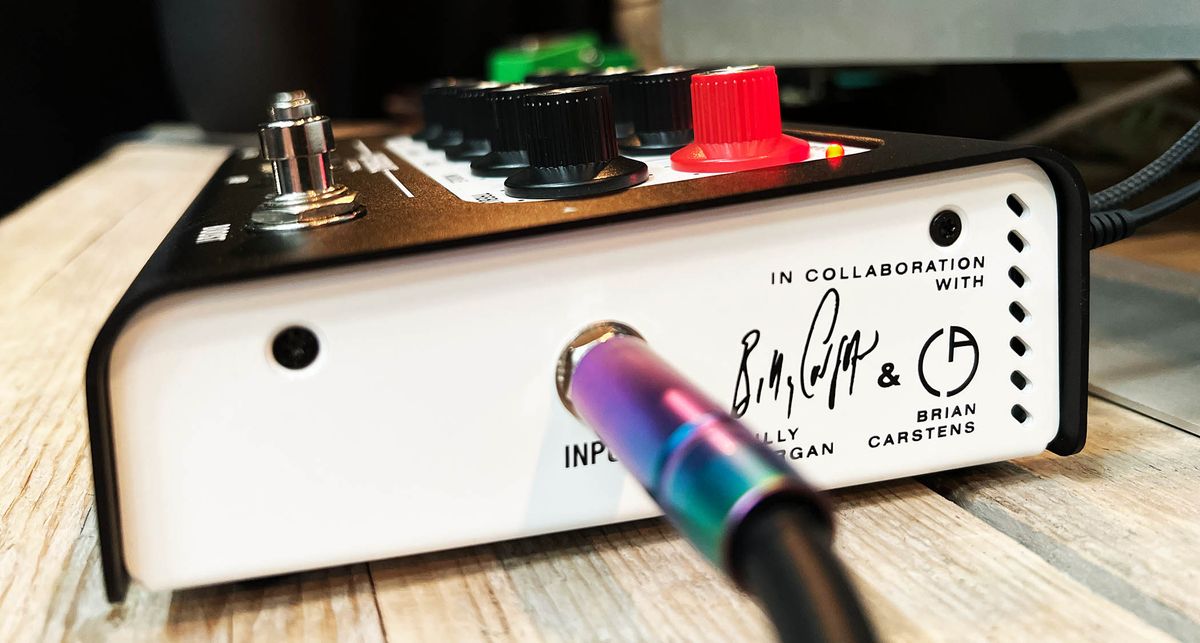 Laney x Brian Carstens Billy Corgan Supergrace: the new collab between Laney and Carstens Amps pairs one channel from the Smashing Pumpkins' frontman's signature amp with a Laney Supergroup and puts them altogether in one pedal.