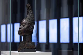 A Benin Bronze sculpture called 'Memorial head of a queen mother'