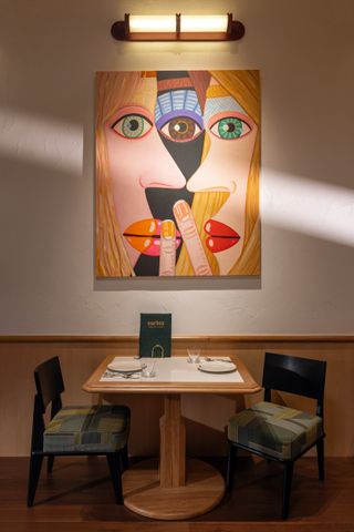 A bright and colourful restaurant interior