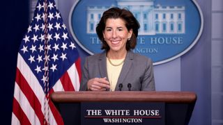 U.S. Secretary of Commerce Gina Raimondo speaks during the daily White House briefing Nov. 9, 2021 in Washington, DC.