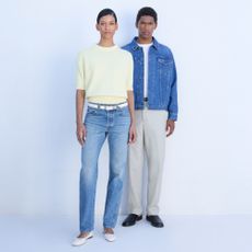 man and woman in farfetch clothing
