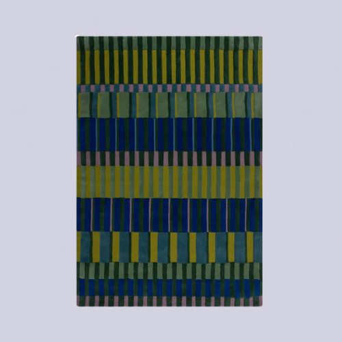 Green and blue geometric rug