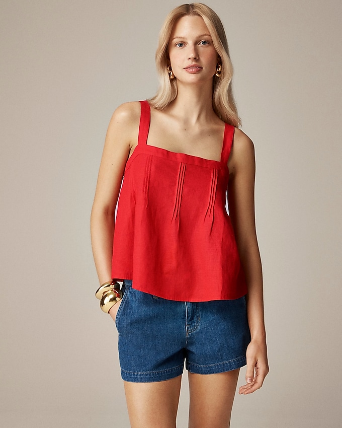 Bow-Back Linen Top