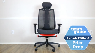 A Herman Miller Vantum in an empty room with a deal badge overlay