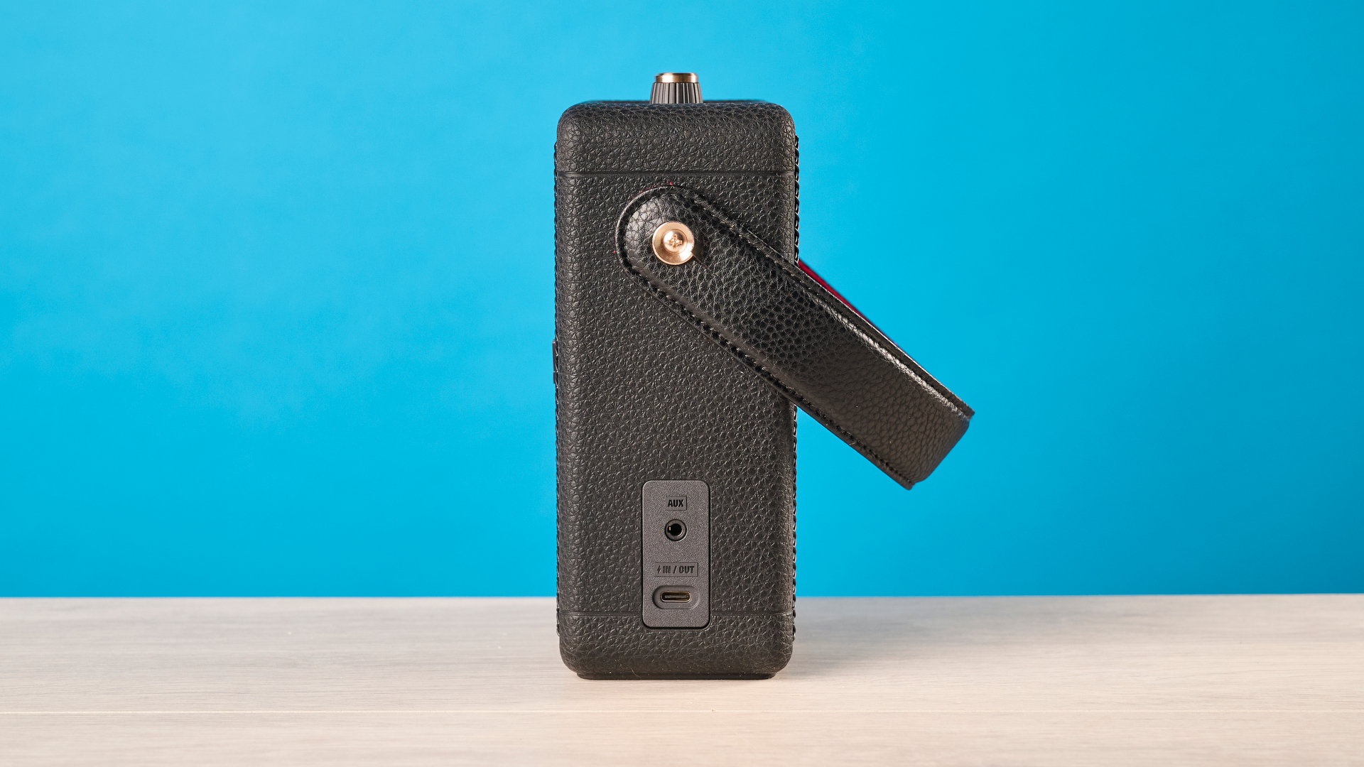 Marshall Stockwell III portable Bluetooth speaker in black and brass