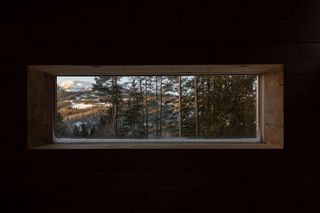 Gartnerfuglen's Aarestua cabin view from long horizontal window