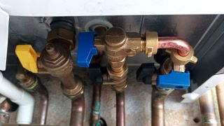 Close up of boiler filling loop