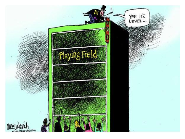 Editorial Cartoon One Percent Playing Field