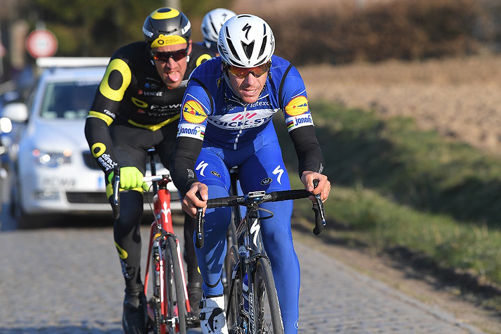 The desisive breakaway with Niki Terpstra and Philippe Gilbert (Quick-Step) and Damien Gaudin (Direct Energie)
