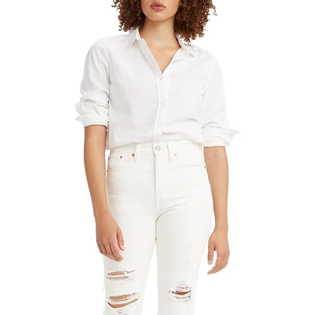 Levi's Women's New Classic Fit Bw Shirt Shirt, Bright White, S