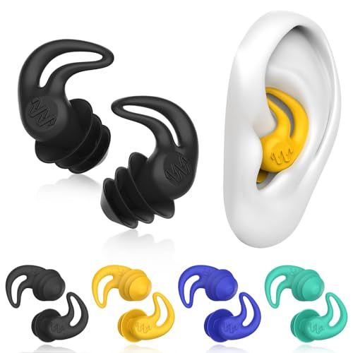 Higahy Reusable Waterproof Ear Plugs for Swimming (4 Pairs)