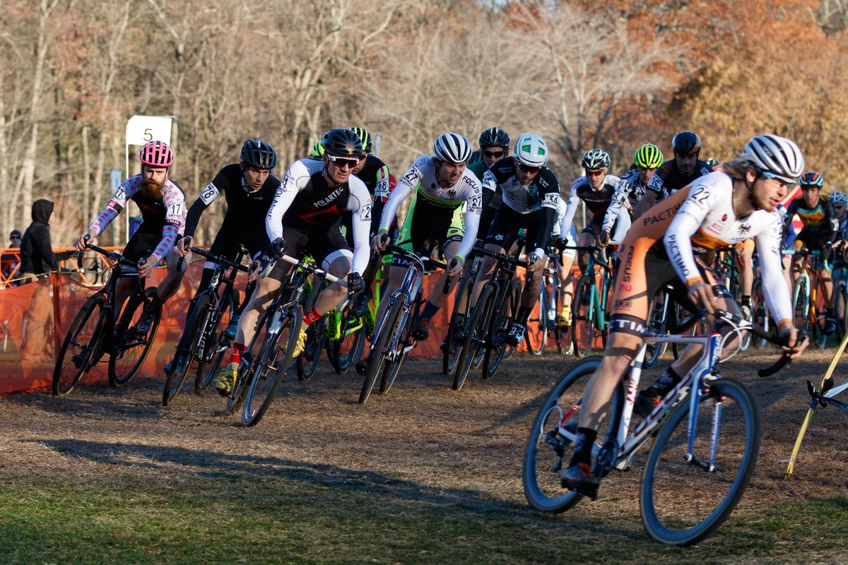 Smith leading the Elite Men onto the course