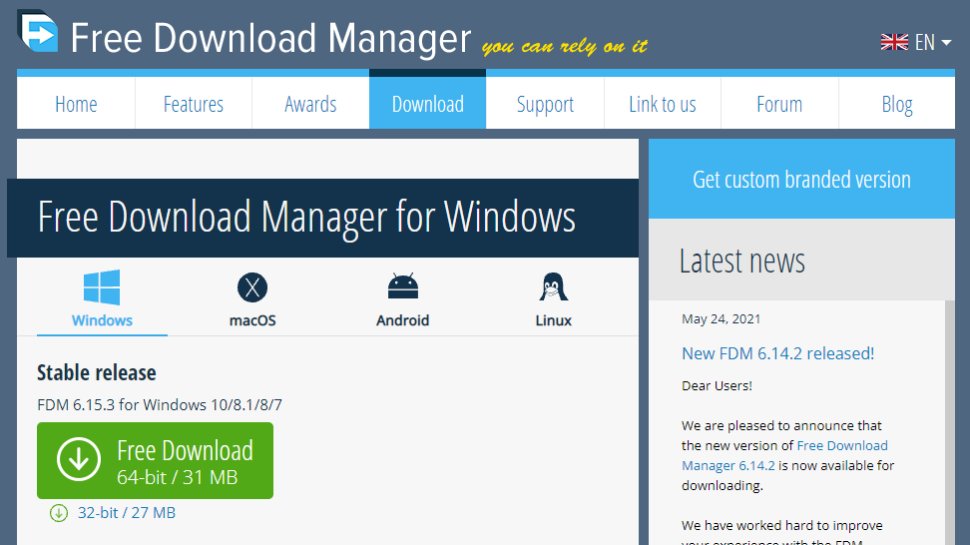 Website screenshot for Free Download Manager