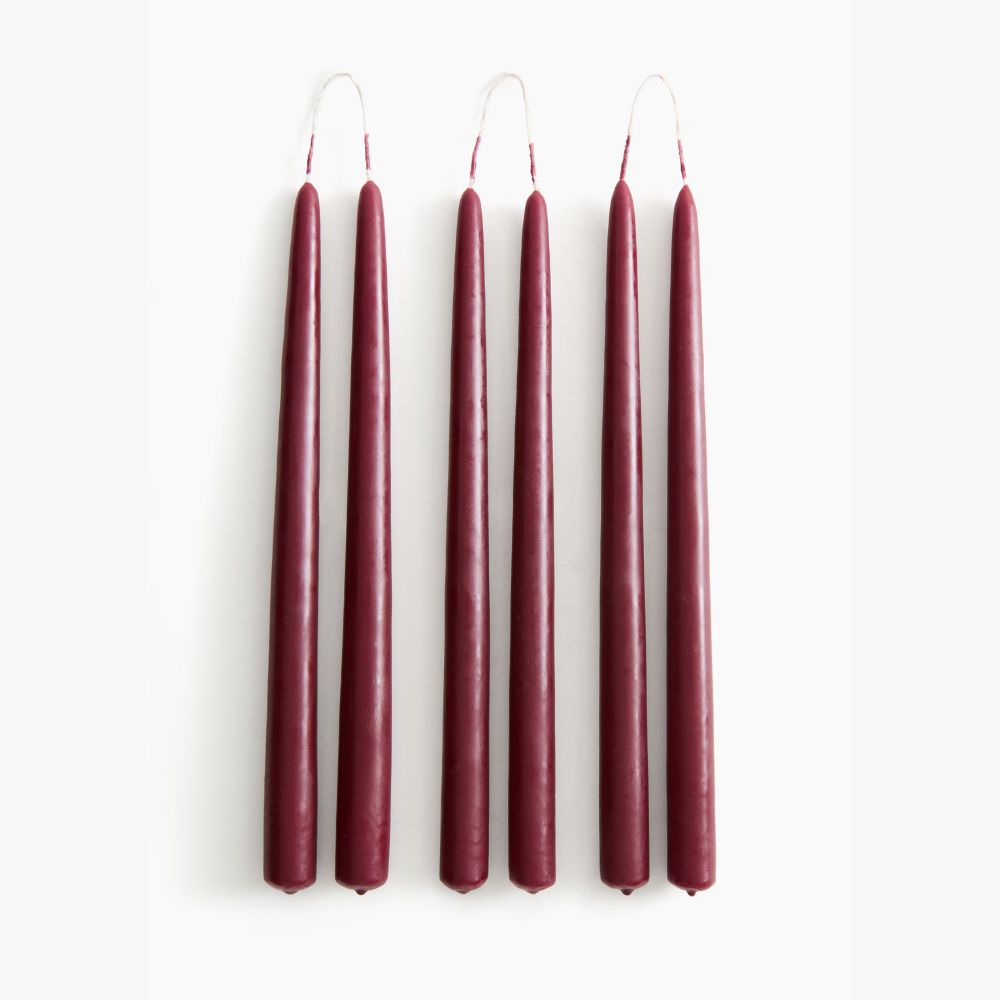 dark red taper candles