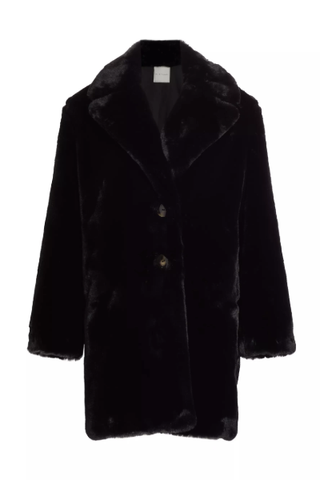 Elie Tahari Noir Faux Fur Coat (Was $495) 