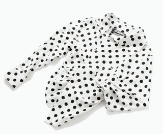 White shirt with black dots