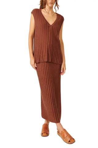 Veda Cotton Blend Sleeveless Sweater & Skirt Set (Was $98) 