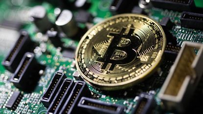 Bitcoin and a circuit board