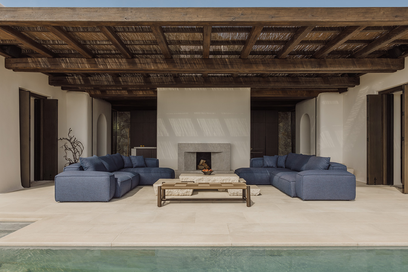 Anamesa by K-Studio, contemporary Greek House within white and minimalist yet sleek forms and inside outside living arrangements